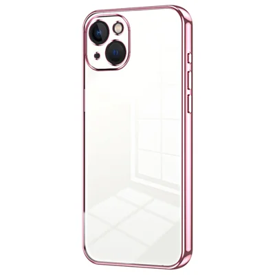 For iPhone 13 Shockproof Case Electroplating TPU Phone Cover - Pink