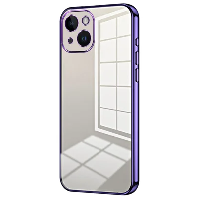 For iPhone 14 Slim Case Electroplating Anti-Fall TPU Phone Cover - Purple