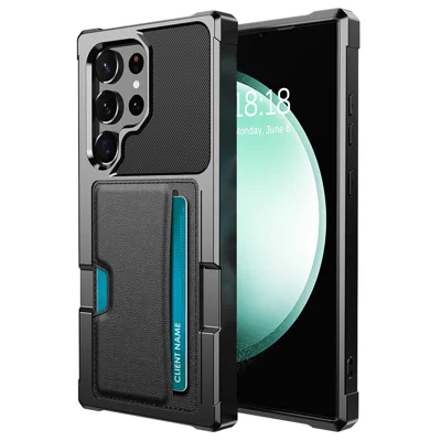 Voor Samsung Galaxy S24 Ultra Anti-Drop Hoesje ZM02 Met Pasjeshouder Telefoonhoesje