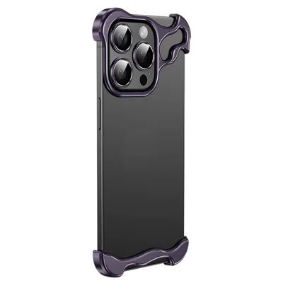 For iPhone 13 Pro Max Bumper Case with Camera Lens Protector No Back No Frame Design - Purple