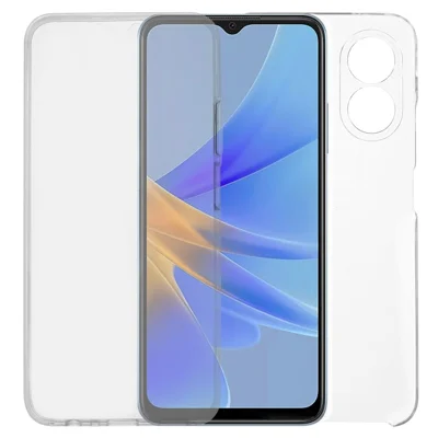 For Oppo A17 4G / A17k 4G Phone Case Clear Acrylic Back + TPU Frame Cover with PET Film