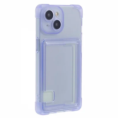 HRX Series for iPhone 15 Plus TPU Case Four Corner Drop-proof Phone Cover - Transparent Purple