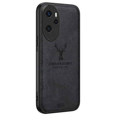 For Honor 100 Pro 5G Deer Pattern Phone Case Cushion Shockproof Anti-Scratch Protective - Black