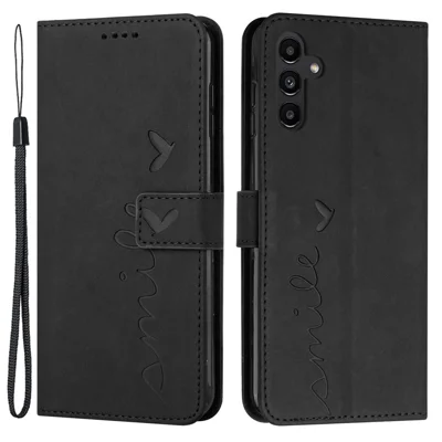 For Samsung Galaxy A55 5G Magnetic Phone Case Skin-touch PU Leather Wallet Cover - Black