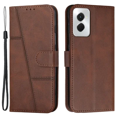 For Motorola Moto G Power (2024) Leather Case Calf Texture Phone Wallet - Brown