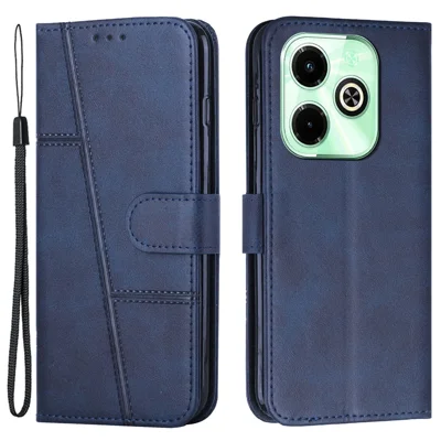 For Infinix Hot 40i Mobile Phone Case Wallet Stand Flip PU Leather Cover - Sapphire