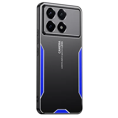 For Xiaomi Redmi K70 Pro 5G Case Slim-Fit PC+TPU+Aluminum Alloy Cell Phone Cover - Blue