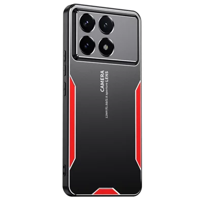 For Xiaomi Redmi K70 Pro 5G Case Slim-Fit PC+TPU+Aluminum Alloy Cell Phone Cover - Red