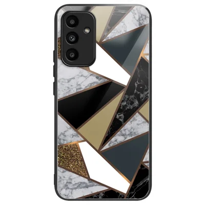 For Samsung Galaxy A15 4G / 5G Tempered Glass Case Shock Protective Phone Cover Marble Pattern - Style N