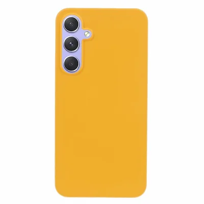 Voor Samsung Galaxy A55 5G Telefoonhoesje Krasbestendige Harde PC Rubberen Cover - Geel
