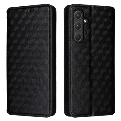 For Samsung Galaxy A55 5G Anti-Scratch Phone Case Stand Magnetic Cell Phone Cover - Black