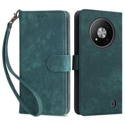 For ZTE Blade A73 Pro 5G / A73 5G / Optus X Pro 5G Case RFID Blocking Card Slots Phone Cover with Hand Strap - Green
