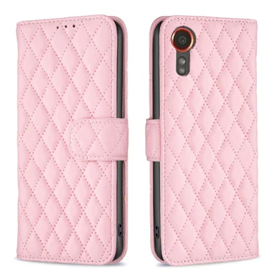 BINFEN COLOR BF Style-14 For Samsung Galaxy Xcover7 Wallet Case Imprinted Leather Cover - Pink