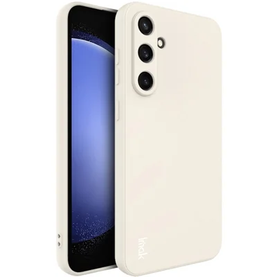 IMAK UC-4 Series for Samsung Galaxy S23 FE TPU Case Straight Edge Phone Back Cover - White