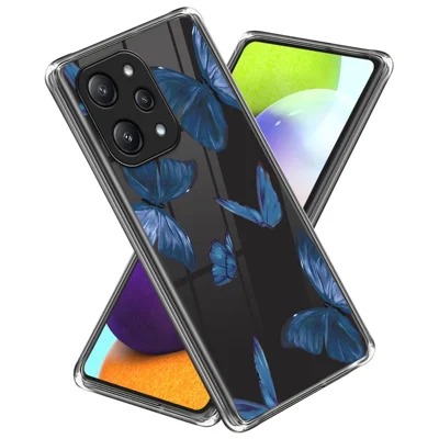 For Xiaomi Redmi 12 5G (Global) / Poco M6 Pro 5G TPU Case Phone Cover with Pattern Printing - Blue Butterflies
