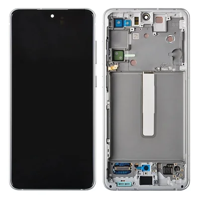 For Samsung Galaxy S21 FE 5G Grade B AMOLED Screen and Digitizer Assembly + Frame (without Logo) - White