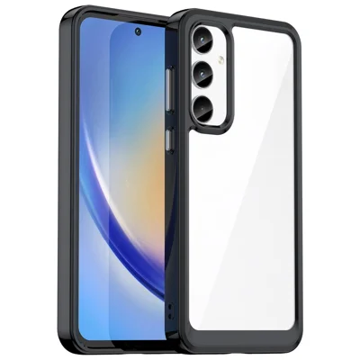 For Samsung Galaxy A35 5G Case TPU+Acrylic Hybrid Phone Cover - Black