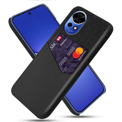 For Huawei nova 12 Pro 5G / nova 12 Ultra 5G Card Slot Phone Case PU Leather Coated Hard PC Cover - Black