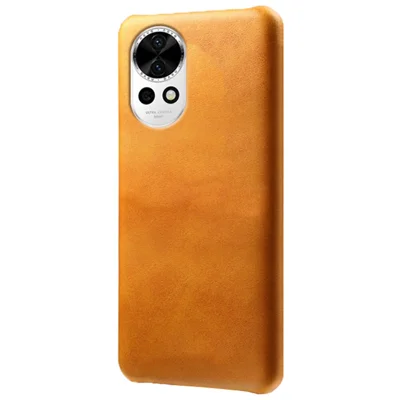 For Huawei nova 12 5G Phone Case PU Leather+PC Dual Layer Protective Cover - Orange