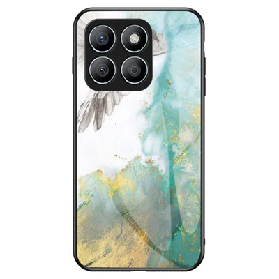 For Honor X8b 4G Tempered Glass+PC+TPU Phone Case Marble Pattern - Flying Pigeon Marble