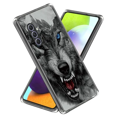 For Samsung Galaxy A54 5G Case Drop-resistant TPU Pattern Phone Shell - Fierce Wolf