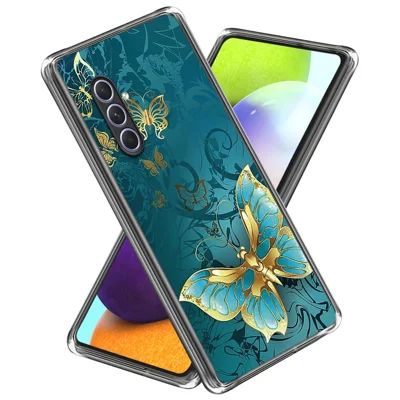 For Samsung Galaxy A54 5G Case TPU Pattern Printing Protective Cover - Golden Butterfly