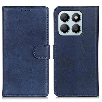 For Honor X8b 4G PU Leather Case Cowhide Texture Flip Phone Cover - Blue