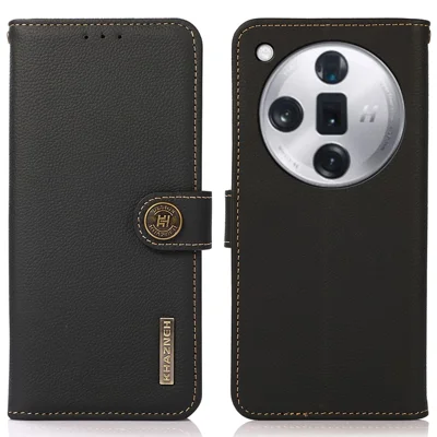 KHAZNEH For Oppo Find X7 5G Phone Case Stand Cover RFID Blocking Wallet - Black