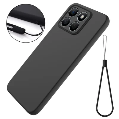 For Honor X8b 4G Case Liquid Silicone Slim-Fit Phone Protective Shell - Black