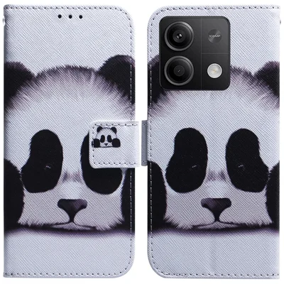For Xiaomi Redmi Note 13 5G / Note 13 5G (China) Phone Case Wallet Cover with Pattern Print - Panda
