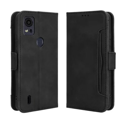For Cricket Icon 5 / AT&T Motivate 4 Case Leather Phone Cover with Card Holder Wallet - Black