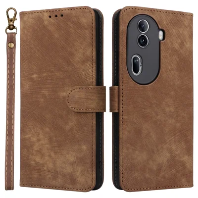 For Oppo Reno11 Pro 5G (Global) / Reno11 (China) 5G Case RFID Blocking PU Leather Phone Cover - Brown