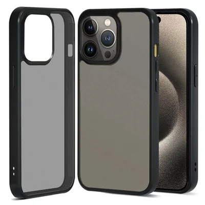IBMRS For iPhone 14 Pro Max Case TPU+PC Anti-fingerprint Mobile Phone Cover - Matte Black