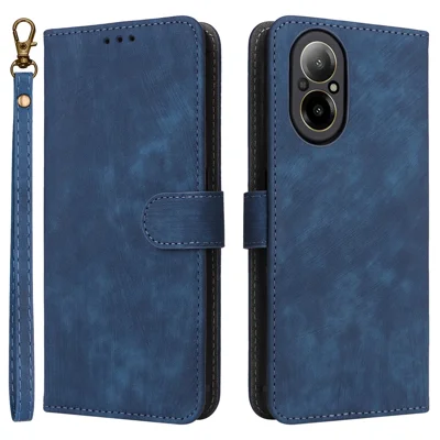 For Realme C67 4G / 12 Lite 4G Case Wallet Stand RFID Blocking PU Leather Phone Cover - Blue