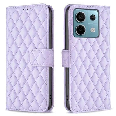 BINFEN COLOR BF Style-14 til Xiaomi Redmi Note 13 Pro 4G / Poco M6 Pro 4G Tilkobling Magnetisk Beskyttende Læder Telefonbeskyttelsesdæksel - Lilla