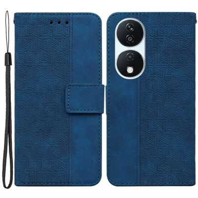 For Honor X7b 4G / 90 Smart / Play 50 Plus 5G Cell Phone Case Drop Resistant Leather Wallet Stand Cover - Blue