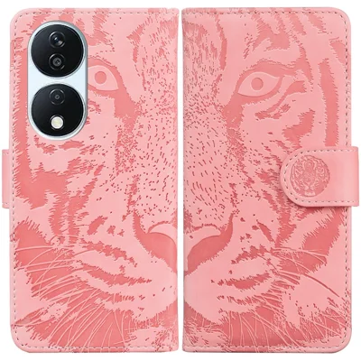 For Honor X7b 4G / 90 Smart / Play 50 Plus 5G Phone Case Magnetic Imprinted Stand Phone Cover - Pink