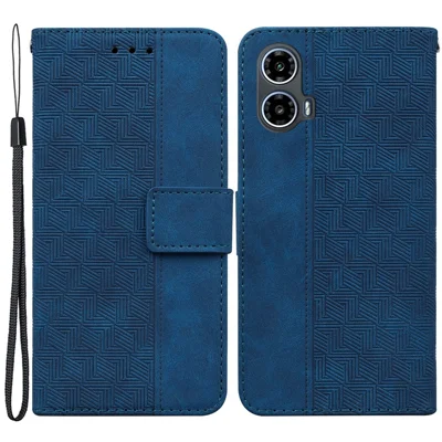 For Motorola Moto E14 4G / G04 4G / G04s 4G / G24 4G Cell Phone Case Leather Shockproof Cover with Wallet - Blue