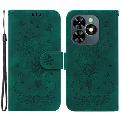 For TECNO Spark Go 2024 4G / Spark 20 / Spark 20C / Pop 8 Case PU Leather Wallet Stand Phone Cover - Green