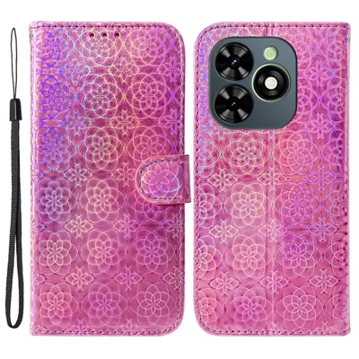 For TECNO Spark Go 2024 4G / Spark 20C / Spark 20 / Pop 8 Phone Case Anti-Fall Leather Wallet Stand Cover - Pink