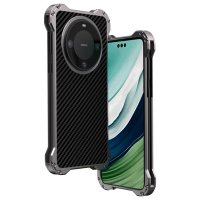 R-JUST RJ-51 For Huawei Mate 60 Pro Case Hollow PC + Aluminum Alloy Shockproof Phone Cover