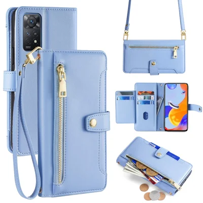 For Xiaomi Redmi Note 11 Pro 4G (Mediatek) / Note 11 Pro 5G (Qualcomm) / Note 12 Pro 4G Case PU Leather Phone Cover - Blue