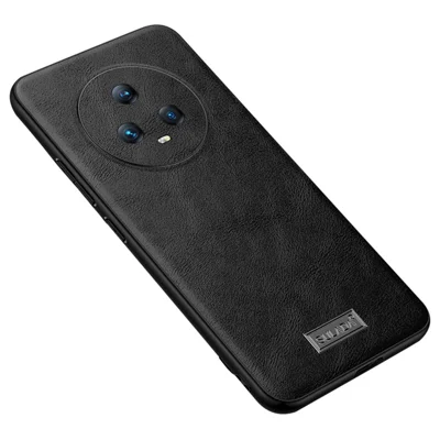 SULADA For Honor Magic5 Case PU Leather+TPU+PC Anti-scratch Phone Cover - Black