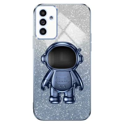 For Samsung Galaxy A13 5G Case PC+TPU Anti-scratch Phone Cover with Astronaut Kickstand - Blue