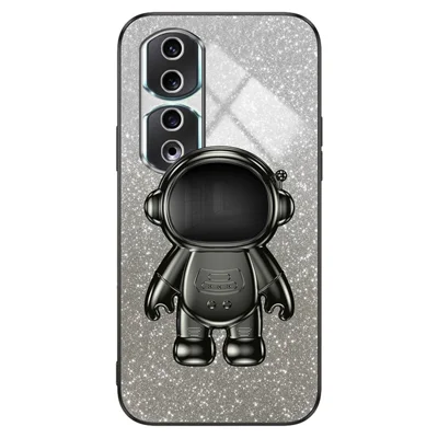 For Honor 90 Pro Astronaut Kickstand Phone Case PC+TPU Anti-Scratch Cell Phone Cover - Black