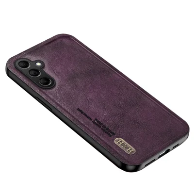 For Samsung Galaxy A54 5G Case PU Leather+TPU Matte Phone Shell Support Magnetic Car Holder - Purple
