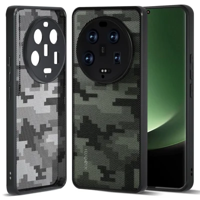 IBMRS Shockproof Shell for Xiaomi 13 Ultra Cases Anti-Scratch TPU+PC Phone Cover - Grid Camouflage