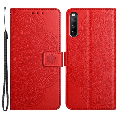 For Sony Xperia 10 V Case Magnetic Closure Handbag Leather Phone Cover - Red