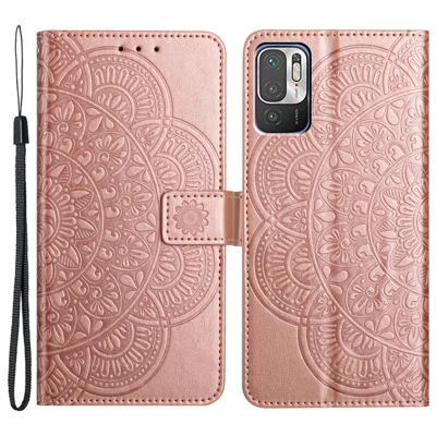 For Xiaomi Redmi Note 10 5G / Note 10T 5G / Poco M3 Pro 4G / 5G Case PU Leather Phone Cover Stand - Rose Gold