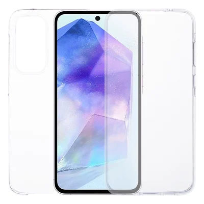 For Samsung Galaxy A55 5G Case Acrylic + TPU Anti-drop Clear Phone Cover with PET Film